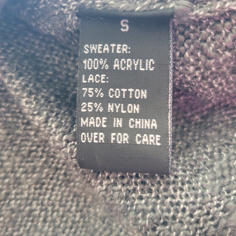 NWT! AB Studio Lace Bottom Sweater - Picture 9 of 10